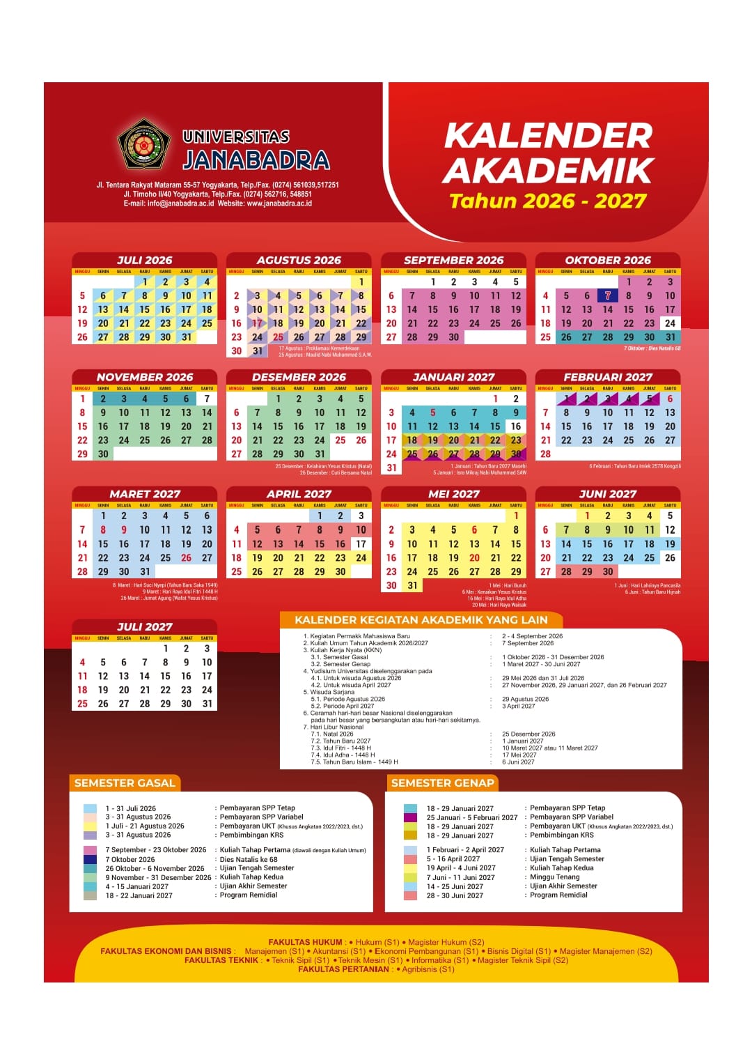 Kalender akademik 2026/2027